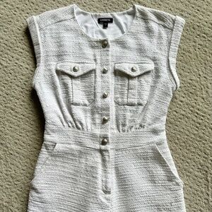 Express women's white short sleeve romper size 8